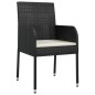 vidaXL Sedie da Giardino con Cuscini 2 pz in Polyrattan Nere vidaXL Sedie da Giardino con Cuscini 2 pz in Polyrattan Nere