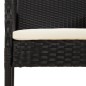 vidaXL Sedie da Giardino con Cuscini 2 pz in Polyrattan Nere vidaXL Sedie da Giardino con Cuscini 2 pz in Polyrattan Nere