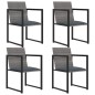vidaXL Set da Pranzo da Giardino 5 pz con Cuscini in Polyrattan Grigio vidaXL Set da Pranzo da Giardino 5 pz con Cuscini in Polyrattan Grigio