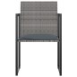 vidaXL Set da Pranzo da Giardino 5 pz con Cuscini in Polyrattan Grigio vidaXL Set da Pranzo da Giardino 5 pz con Cuscini in Polyrattan Grigio