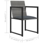 vidaXL Set da Pranzo da Giardino 5 pz con Cuscini in Polyrattan Grigio vidaXL Set da Pranzo da Giardino 5 pz con Cuscini in Polyrattan Grigio