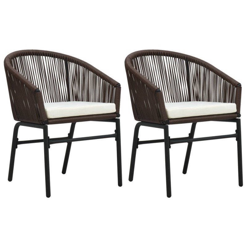 vidaXL Sedie da Giardino 2 pz Marroni in Rattan PE vidaXL Sedie da Giardino 2 pz Marroni in Rattan PE