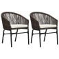 vidaXL Sedie da Giardino 2 pz Marroni in Rattan PE vidaXL Sedie da Giardino 2 pz Marroni in Rattan PE