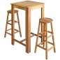 Tavolo e Sedie da Bar Set 3 pz in Legno Massello di Acacia Tavolo e Sedie da Bar Set 3 pz in Legno Massello di Acacia