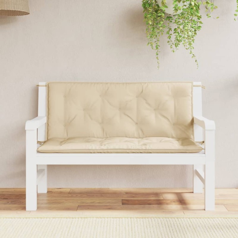 vidaXL Cuscini Panca da Giardino 2pz Beige 120x50x7 cm Tessuto Oxford vidaXL Cuscini Panca da Giardino 2pz Beige 120x50x7 cm Tessuto Oxford