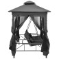 vidaXL Panchina a Dondolo Baldacchino Antracite 220x160x240 cm Acciaio vidaXL Panchina a Dondolo Baldacchino Antracite 220x160x240 cm Acciaio