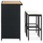 vidaXL Set da Bar 3 pz in Polyrattan Nero vidaXL Set da Bar 3 pz in Polyrattan Nero