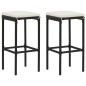 vidaXL Set da Bar 3 pz in Polyrattan Nero vidaXL Set da Bar 3 pz in Polyrattan Nero