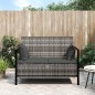 vidaXL Panca da Giardino a 2 Posti con Cuscini in Polyrattan Grigio vidaXL Panca da Giardino a 2 Posti con Cuscini in Polyrattan Grigio