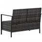 vidaXL Panca da Giardino a 2 Posti con Cuscini in Polyrattan Grigio vidaXL Panca da Giardino a 2 Posti con Cuscini in Polyrattan Grigio