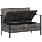 vidaXL Panca da Giardino a 2 Posti con Cuscini in Polyrattan Grigio vidaXL Panca da Giardino a 2 Posti con Cuscini in Polyrattan Grigio
