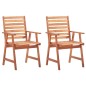 Sedie da Pranzo da Esterni con Cuscini 2 pz Massello di Acacia Sedie da Pranzo da Esterni con Cuscini 2 pz Massello di Acacia
