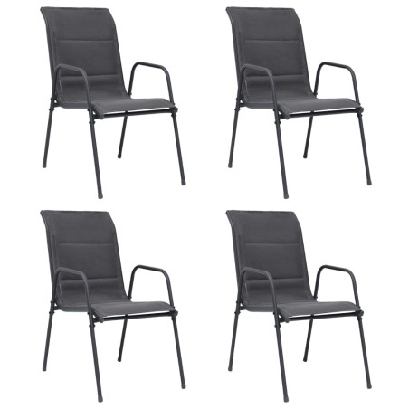 vidaXL Sedie da Giardino Impilabili 4 pz Acciaio e Textilene Antracite