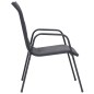 vidaXL Sedie da Giardino Impilabili 4 pz Acciaio e Textilene Antracite vidaXL Sedie da Giardino Impilabili 4 pz Acciaio e Textilene Antracite