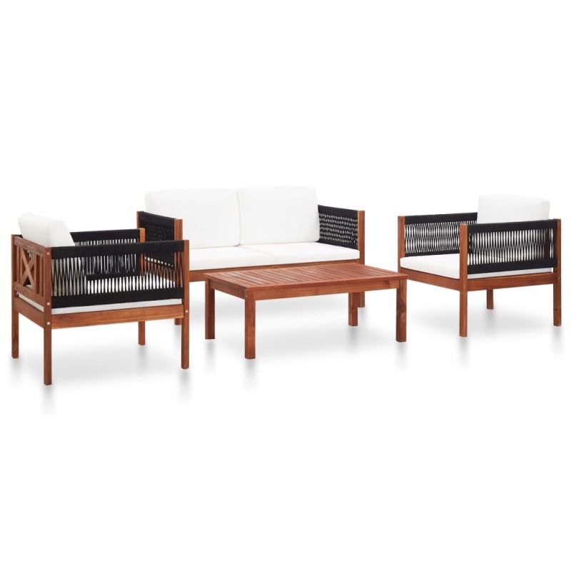 vidaXL Set Divani da Giardino 4 pz in Legno Massello di Acacia vidaXL Set Divani da Giardino 4 pz in Legno Massello di Acacia