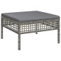 vidaXL Poggiapiedi da Giardino con Cuscino in Polyrattan Grigio vidaXL Poggiapiedi da Giardino con Cuscino in Polyrattan Grigio