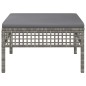vidaXL Poggiapiedi da Giardino con Cuscino in Polyrattan Grigio vidaXL Poggiapiedi da Giardino con Cuscino in Polyrattan Grigio