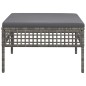 vidaXL Poggiapiedi da Giardino con Cuscino in Polyrattan Grigio vidaXL Poggiapiedi da Giardino con Cuscino in Polyrattan Grigio