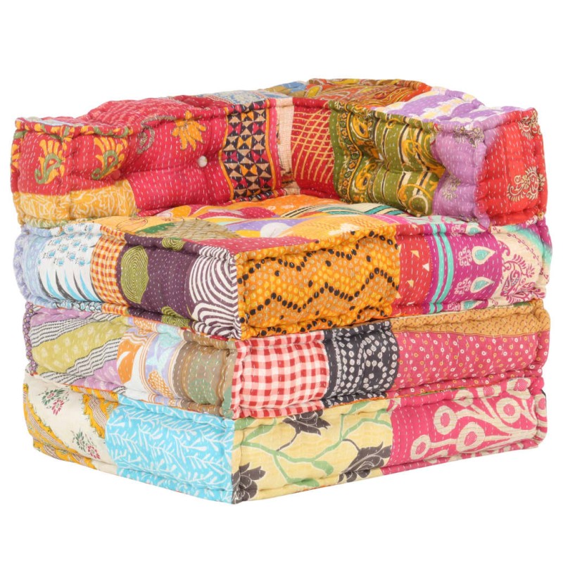 vidaXL Pouf Modulare in Tessuto Patchwork vidaXL Pouf Modulare in Tessuto Patchwork