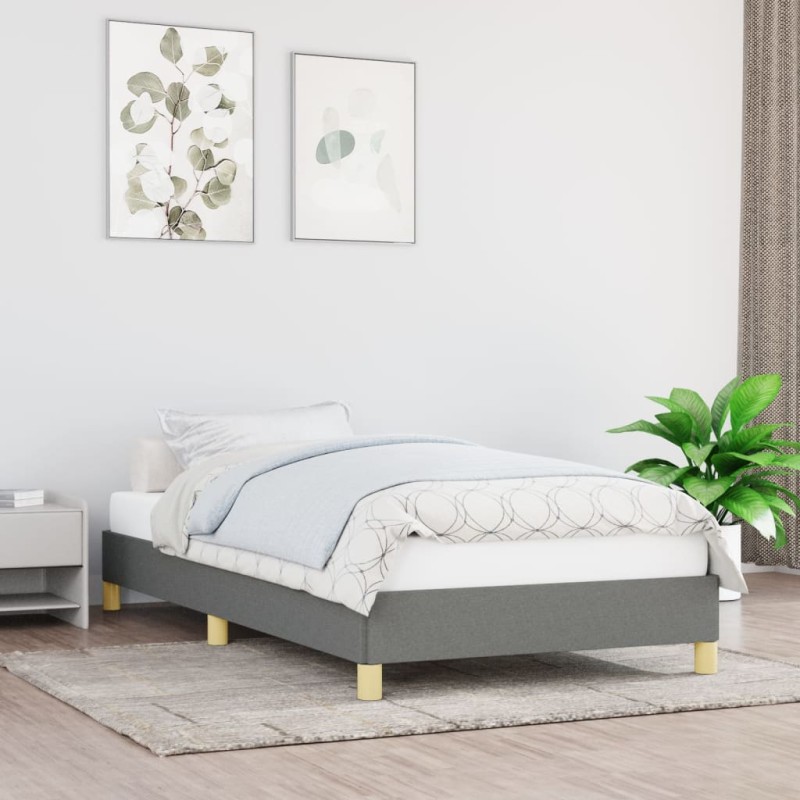 vidaXL Giroletto senza Materasso Grigio Scuro 90x190 cm Tessuto vidaXL Giroletto senza Materasso Grigio Scuro 90x190 cm Tessuto