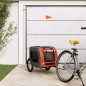 vidaXL Rimorchio da Bici per Animali Arancione e Grigio Oxford e Ferro vidaXL Rimorchio da Bici per Animali Arancione e Grigio Oxford e Ferro