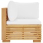 vidaXL Divano Angolare da Giardino con Cuscini Crema Massello di Teak vidaXL Divano Angolare da Giardino con Cuscini Crema Massello di Teak