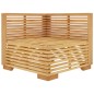 vidaXL Divano Angolare da Giardino con Cuscini Crema Massello di Teak vidaXL Divano Angolare da Giardino con Cuscini Crema Massello di Teak