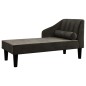 vidaXL Sdraio con Capezzale Nero in Velluto vidaXL Sdraio con Capezzale Nero in Velluto