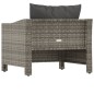 vidaXL Poltrona da Giardino con Cuscino Grigio in Polyrattan vidaXL Poltrona da Giardino con Cuscino Grigio in Polyrattan