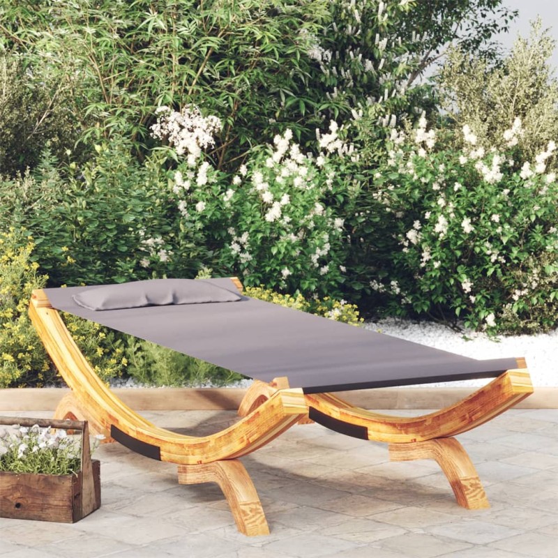 vidaXL Lettino Prendisole 100x188,5x44 cm in Legno Curvato Antracite vidaXL Lettino Prendisole 100x188,5x44 cm in Legno Curvato Antracite