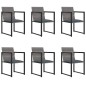 vidaXL Set da Pranzo per Esterni 7 pz con Cuscini in Polyrattan Grigio vidaXL Set da Pranzo per Esterni 7 pz con Cuscini in Polyrattan Grigio