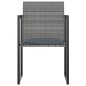 vidaXL Set da Pranzo per Esterni 7 pz con Cuscini in Polyrattan Grigio vidaXL Set da Pranzo per Esterni 7 pz con Cuscini in Polyrattan Grigio