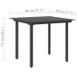 Tavolo da Giardino Nero 80x80x74 cm in Acciaio e Vetro Tavolo da Giardino Nero 80x80x74 cm in Acciaio e Vetro