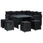 vidaXL Set Divani da Giardino 6 pz con Cuscini in Polyrattan Nero vidaXL Set Divani da Giardino 6 pz con Cuscini in Polyrattan Nero