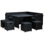 vidaXL Set Divani da Giardino 6 pz con Cuscini in Polyrattan Nero vidaXL Set Divani da Giardino 6 pz con Cuscini in Polyrattan Nero