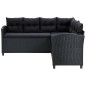 vidaXL Set Divani da Giardino 6 pz con Cuscini in Polyrattan Nero vidaXL Set Divani da Giardino 6 pz con Cuscini in Polyrattan Nero