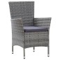vidaXL Set da Pranzo da Giardino 9 pz con Cuscini in Polyrattan Grigio vidaXL Set da Pranzo da Giardino 9 pz con Cuscini in Polyrattan Grigio