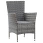 vidaXL Set da Pranzo da Giardino 9 pz con Cuscini in Polyrattan Grigio vidaXL Set da Pranzo da Giardino 9 pz con Cuscini in Polyrattan Grigio
