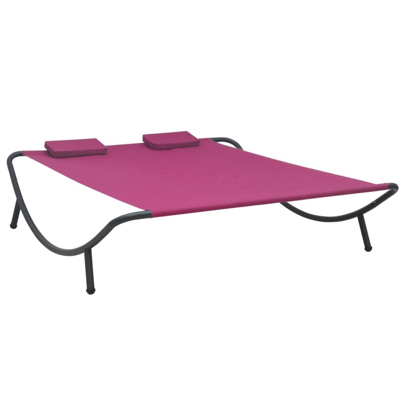 vidaXL Lettino Prendisole in Tessuto Rosa vidaXL Lettino Prendisole in Tessuto Rosa