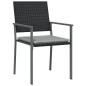 vidaXL Sedie da Giardino con Cuscini 2pz Nere 54x62,5x89 cm Polyrattan vidaXL Sedie da Giardino con Cuscini 2pz Nere 54x62,5x89 cm Polyrattan