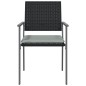 vidaXL Sedie da Giardino con Cuscini 2pz Nere 54x62,5x89 cm Polyrattan vidaXL Sedie da Giardino con Cuscini 2pz Nere 54x62,5x89 cm Polyrattan