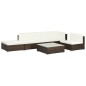 vidaXL Set Divani da Giardino 6 pz con Cuscini in Polyrattan Marrone vidaXL Set Divani da Giardino 6 pz con Cuscini in Polyrattan Marrone