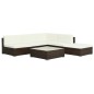 vidaXL Set Divani da Giardino 6 pz con Cuscini in Polyrattan Marrone vidaXL Set Divani da Giardino 6 pz con Cuscini in Polyrattan Marrone