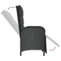 vidaXL Sedie Reclinabili da Esterno con Cuscini 2 pz Polyrattan Nere vidaXL Sedie Reclinabili da Esterno con Cuscini 2 pz Polyrattan Nere