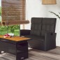 vidaXL Panca da Giardino Reclinabile con Cuscini 118cm Polyrattan Nero vidaXL Panca da Giardino Reclinabile con Cuscini 118cm Polyrattan Nero