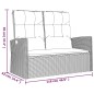 vidaXL Panca da Giardino Reclinabile con Cuscini 118cm Polyrattan Nero vidaXL Panca da Giardino Reclinabile con Cuscini 118cm Polyrattan Nero