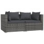 vidaXL Set Divani da Giardino 3 pz con Cuscini in Polyrattan Grigio vidaXL Set Divani da Giardino 3 pz con Cuscini in Polyrattan Grigio