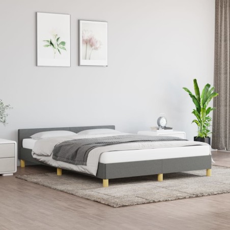 vidaXL Giroletto senza Materasso Grigio Scuro 140x200 cm Tessuto