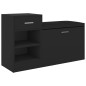 vidaXL Panca Portascarpe Nera 94,5x31x57 cm in Truciolato