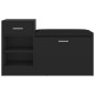 vidaXL Panca Portascarpe Nera 94,5x31x57 cm in Truciolato